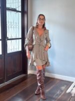 Vestido Duda verde folha seca