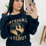 Casaco moletom camping preto