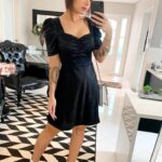 Vestido cetim preto
