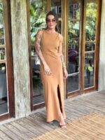 Vestido Cenira doce de leite