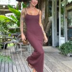 Vestido Kamily marrom