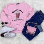 Casaco moletom popcorn rosa bebe