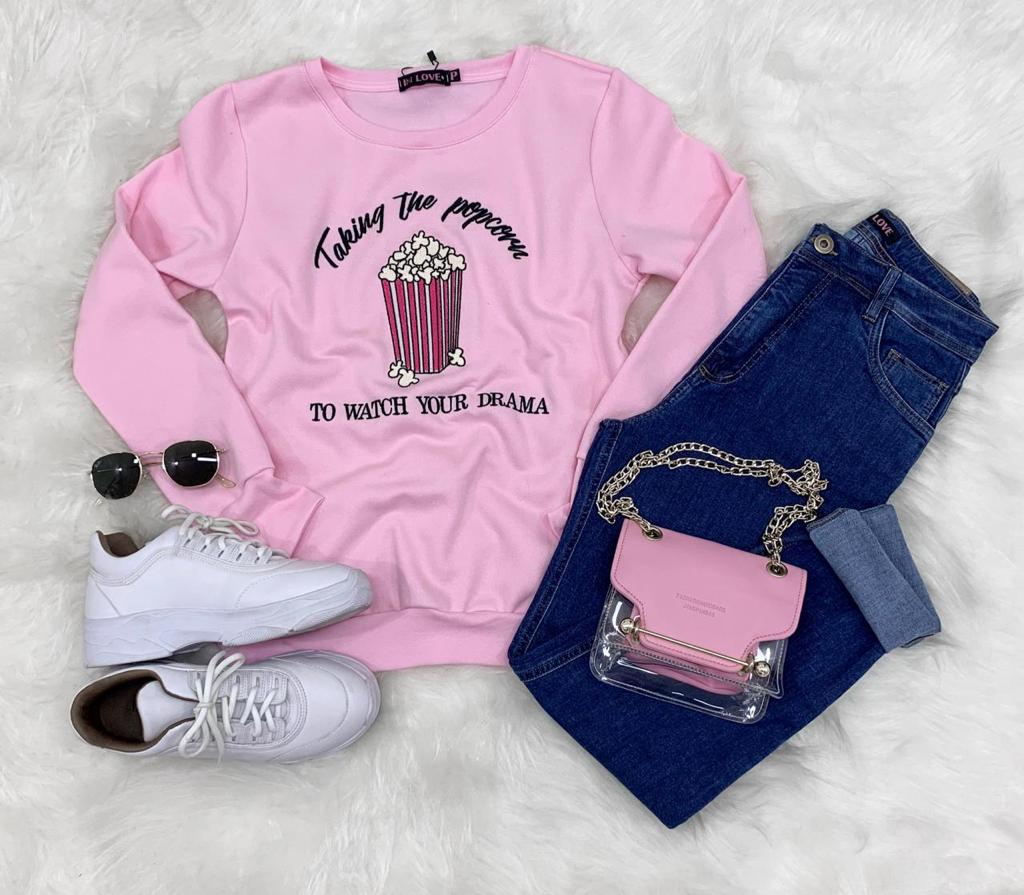 15514086255-am154643.jpg Casaco moletom popcorn rosa bebe - Imagem 1