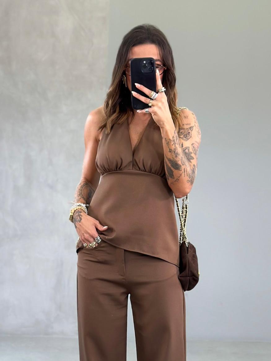 15374532290-65531.jpeg Blusa Suzan marrom claro - Imagem 1