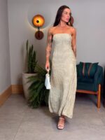Vestido Bela neutral green