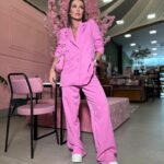 Blazer over com forro Clara rosa